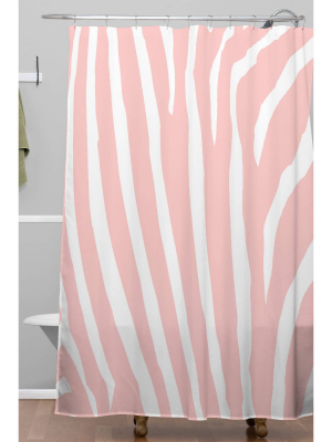 Natalie Baca Zebra Striped Rose Quartz Shower Curtain Pink - Deny Designs