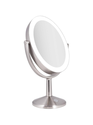 Zadro Huntington Satin Nickel Led Usb Rechargeable Vanity Mirror