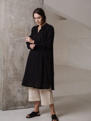 Jet Black Cotton Tunic