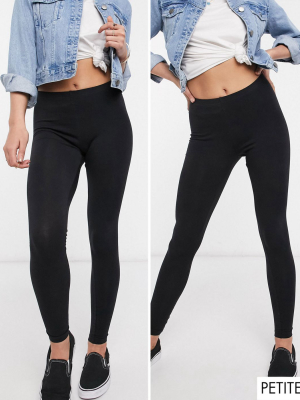 New Look Petite 2 Pack Legging In Black