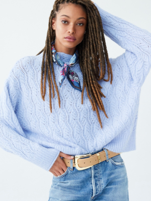 Landon Cropped Pointelle Sweater