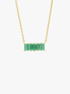 Emerald Baguette Staple Necklace