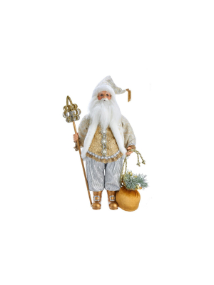 Kurt Adler 18" Kringle Klaus White And Gold Santa