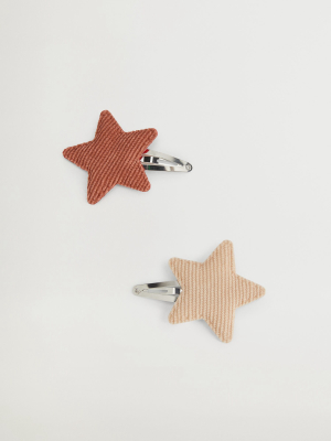 Corduroy Stars Clips Set