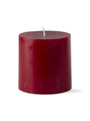 Tag Tag Color Pillar Candle 4x4 Cranberry