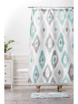 Quiet Ikat Shower Curtain Gray - Deny Designs