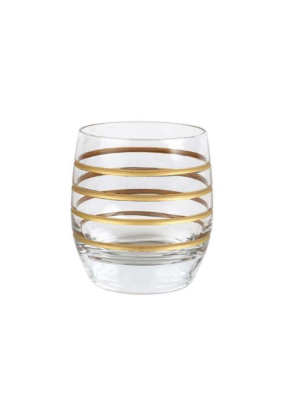 Vietri Raffaello Swirl Double Old Fashioned - Gold & Clear