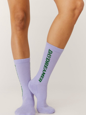 Daydreamer Logo Socks In Light Iris