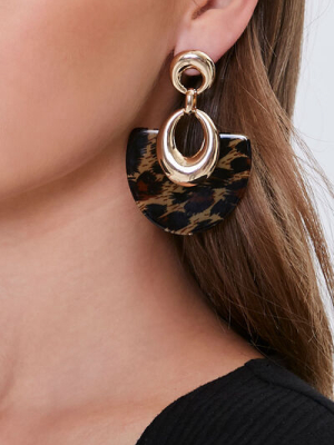 Leopard Print Drop Earrings