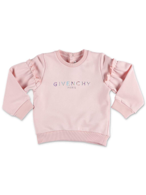 Givenchy Kids Logo Printed Ruffle Detail Sweatshirt