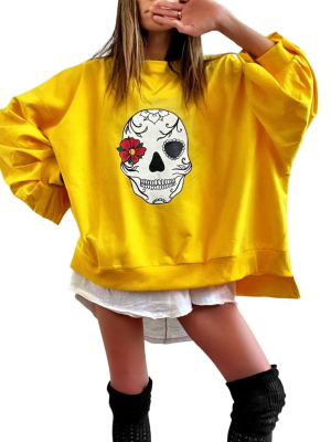 'sugar Skull' Painted Sweatshirt