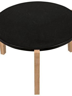 Confucius Coffee Table With Black Marble Top