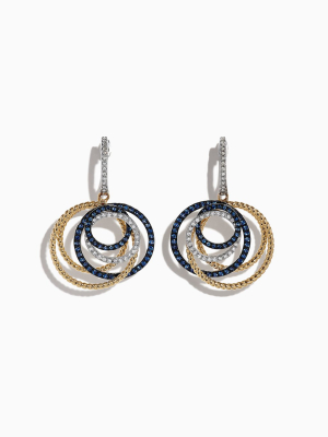 Effy Royale Bleu 14k 2-tone Gold Sapphire & Diamond Earrings, 1.11 Tcw