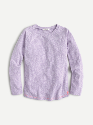 Girls' Long-sleeve Heathered T-shirt