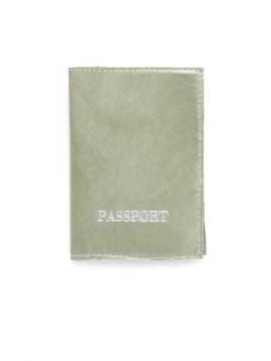Passport Cover - Pearl Green/silver