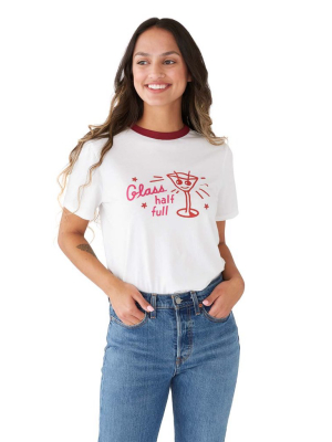 Glass Half Full Ringer Tee