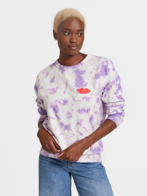 Cloud Tie Dye Sweatshirt In Violet By Clare V
