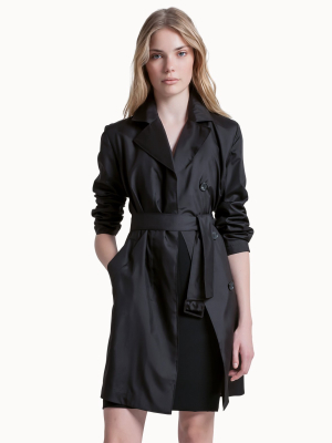 Silk Taffeta Trench