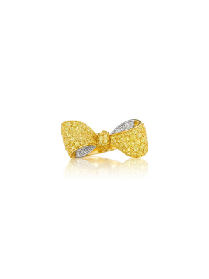 Bow Yellow Sapphire & Diamond Ring - Mid