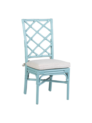 Set Of 2 Evie Rattan Dining Chair Light Blue - East At Main