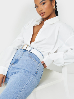 White Quilted Waist Belt