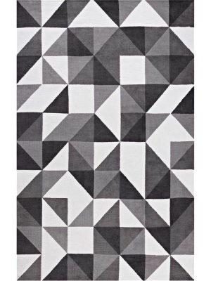 Kayes Mosaic Area Rug Black/gray/white