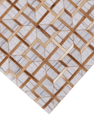 Feizy Fannin Handmade Leather Trellis Rug - Sudan Brown & Gray - Available In 4 Sizes