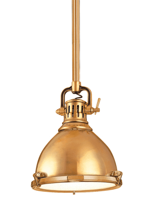 Pelham 1 Light Pendant Aged Brass