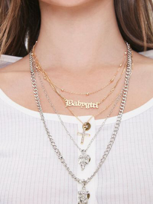 Babygirl Pendant Layered Necklace