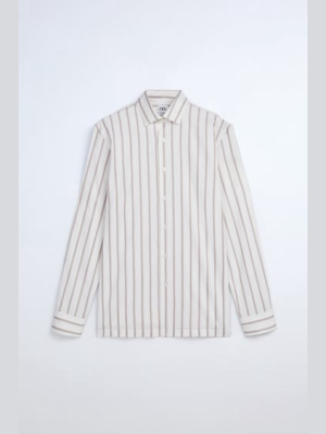 Textured Weave Striped Shirt