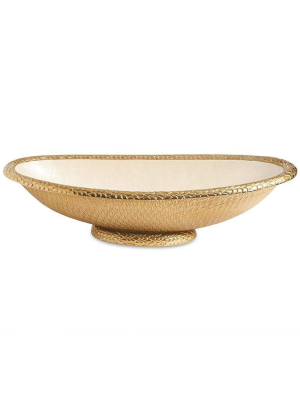 Julia Knight Florentine 24" Oval Bowl In Gold Snow