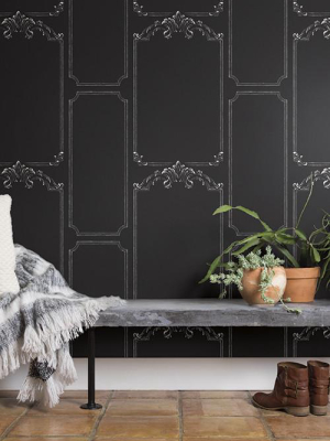 Chalkboard Wallpaper In Black From The Magnolia Home Collection By Joanna Gaines