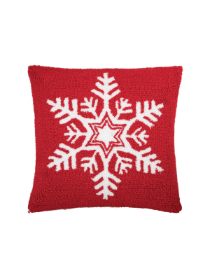 C&f Home 16 X 16 Snowflake Hooked Accent Throw Pillow