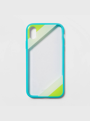 Heyday™ Apple Iphone Clear Case With Bumper Frame - Teal (with Pearlized Corner)