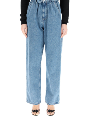 Miu Miu Paperbag Straight-leg Jeans