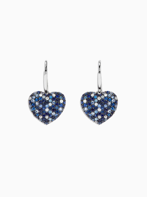 Effy 925 Splash Sapphire Heart Earrings