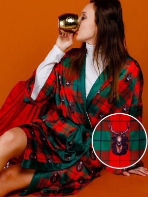 The Chuck Testa | Ladies Unisex Taxidermy Plaid Kimono