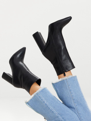 Black High Point Ankle Boot