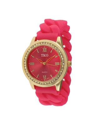 Women's Tko Rubber Chain Crystal Bezel Watch