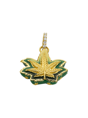 Medium Happy Guy Pendant - Green Enamel