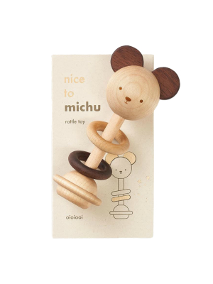 Oioiooi Nice To Michu Wooden Rattle