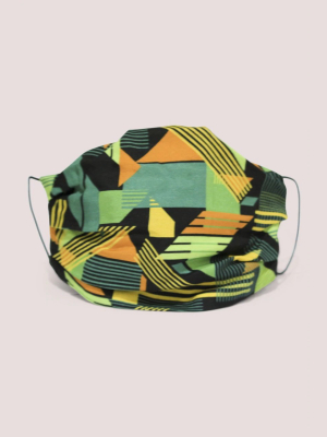 Green Check Double Layer Fabric Face Mask