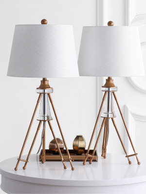 Set Of 2 Graham Table Lamp (includes Led Light Bulb) Brass - Safavieh