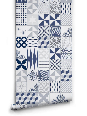 Blue Cement Tiles Wallpaper Design By Milton & King