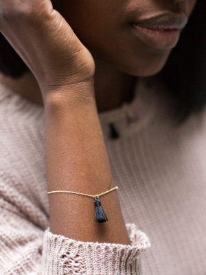 Tiny Tassel Bracelet - Navy