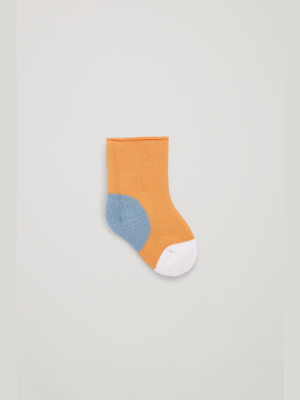 Colour-block Cotton Socks