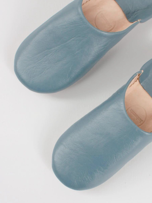 Babouche Slippers In Blue Grey