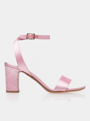 Leticia Quilted Pink Satin