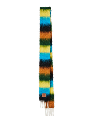 Narrow Striped Wool-mohair Scarf