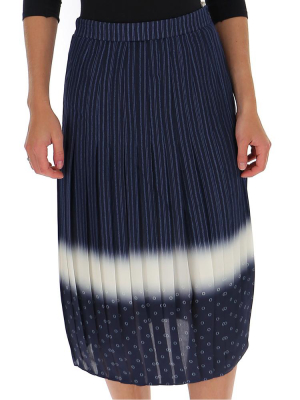 Tory Burch Printed Pleated Midi Skirt